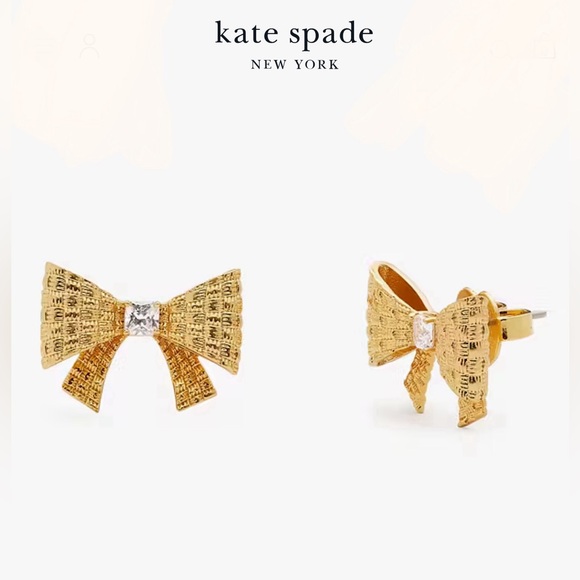 Kate Spade Wrapped In A Bow Stud Earrings $79 retail NEW - Picture 1 of 4